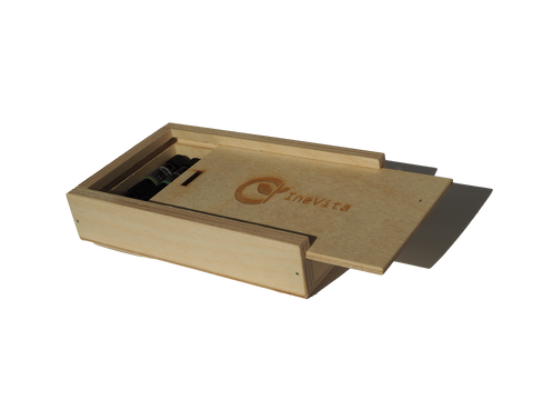 Drevená mini kazeta pre 20x 1,5ml flaštičiek (12,3x7x1,5cm) - Inevita.sk